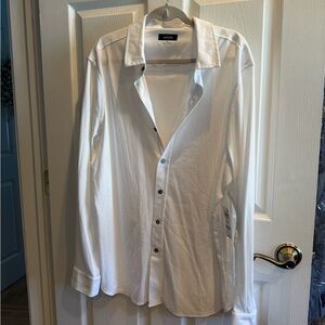 Alfani Men's White Casual Button-Down Shirt